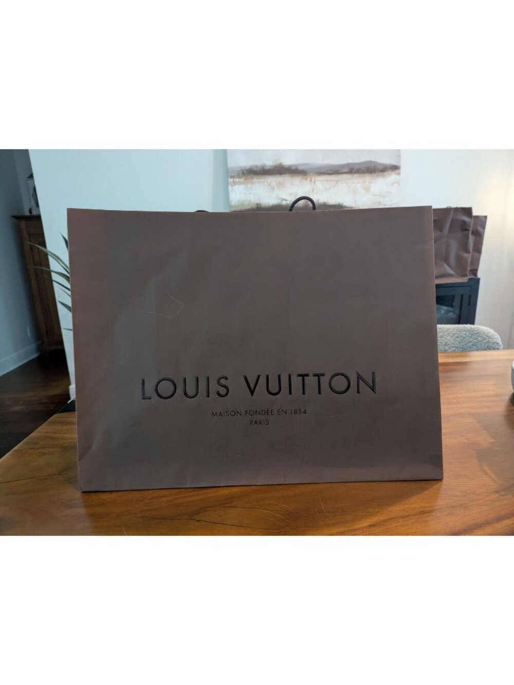 Louis Vuitton Brown Paper Shopping Gift Bag 24" x 17" With Rope Handles